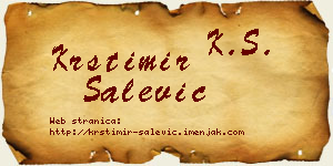 Krstimir Salević vizit kartica